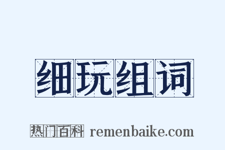 细玩组词是什么意思的图片